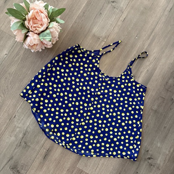 🦃5 for $25🦃 Apt 9 Blue & Yellow Moonlight Polka Dot Cami - Picture 3 of 5